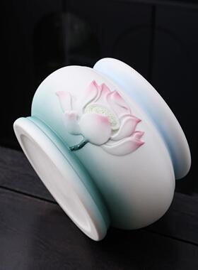 青韵瓷坊陶瓷莲花香炉家用供奉线 线香竹签香炉佛堂供桌佛具供奉