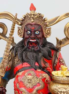 铜赵公明摆件 铜武财神摆件 铜骑虎财神摆件