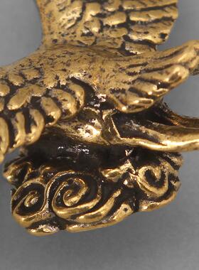 纯铜展翅高飞仙鹤摆件桌面装饰品办公室创意工艺品黄铜茶宠小摆件