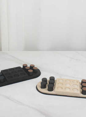 棋盘书房创意酒店摆设现代摆设玄关石艺术客厅洞样板间摆件装饰品