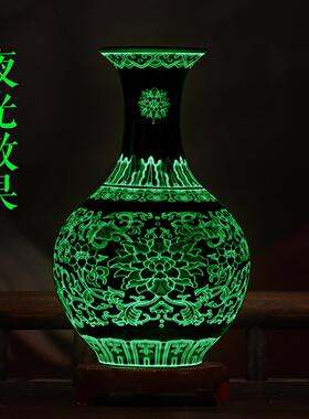 新款珐琅彩花瓶景德镇陶瓷器摆件客厅插花中式仿古家居装饰工艺品