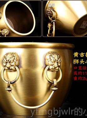新款宝铜铜金蟾缸 铜兽首缸摆件 铜缸摆件 铜聚宝盆摆件元缸摆件