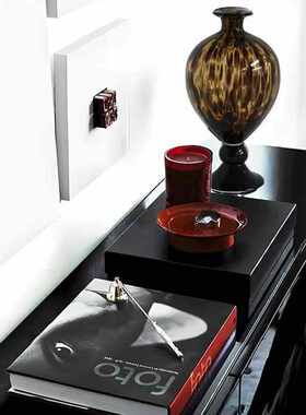 中古侘寂风豹纹玻璃花瓶复古水养花器客厅家居样板间软装饰摆件