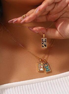 礼品彩色几何有意义的月亮太阳情人不锈钢S