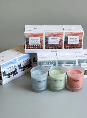 巨好闻！持久留香天然大豆蜡植物精华香薰蜡烛3个装 节日烛光氛围