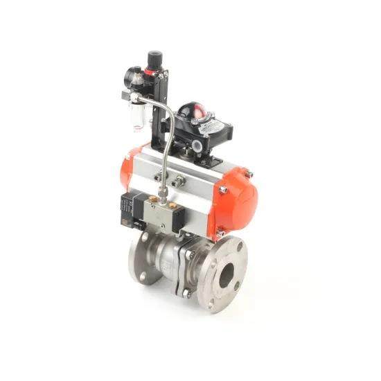 Switch high temperature Q641F-16P stainless steel flange signal feedback cut off AT pneumatic soft seal ball valve bidirectional