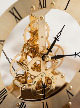 匠三意式轻奢透明罩十台钟摆件玻MLB-2420璃罩机械钟感罗马表时钟