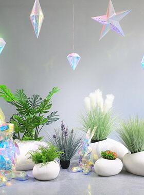 玻璃纤维椭圆花盆庭院露台恐龙蛋花器简约种植箱圆形花槽花箱装饰
