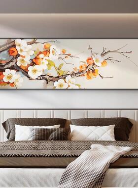 网红手厅绘肌梅主卧床头装饰画大芬村油画简约客画软装背花挂景墙