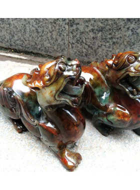 钰程本命年玉器 22CM岫玉貔貅摆乔迁新居开业礼品