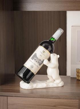 北极熊创意简约客厅红酒架摆件酒柜装饰品家居玄关餐桌电视柜摆设