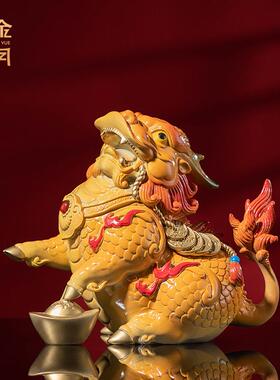 铜金岁月祥瑞貔貅店铺开业送礼铜摆件元宝貔貅铜工艺品装饰品摆件