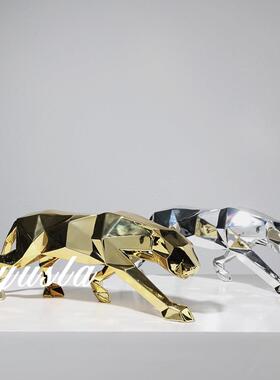 简MWC约动物酒柜豹高级办摆件样板间电视柜客厅茶书几房公室装软