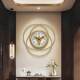 European retro living room wall clock, simple bedroom silent quartz clock wall decoration gear clock wrought iron clock