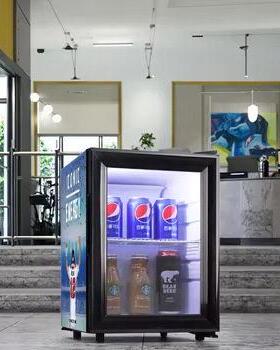 SC21玻璃门迷你饮料冰箱发光标志酒店冰箱能量饮料展示冰箱