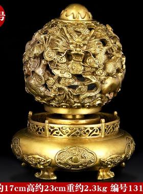 铜九转乾坤鼎摆件客厅办公室九龙戏珠鼎家居装饰公司店铺开业礼品