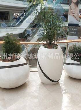 玻璃钢创意圆形花盆组合户外公园美陈花瓶商场酒店电梯口装饰花箱