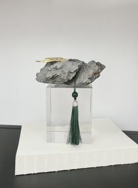 正品现代中式水软晶天然假关山石摆件样板房玄柜书房新样品屋展示