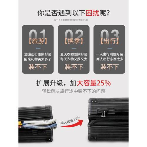 正品行拉李箱女旅行杆男20寸密码箱子万向轮结大实耐用容量20皮25 - 图0