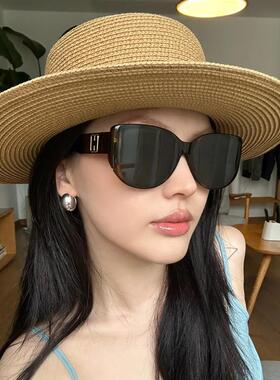 2025新款老钱风太阳眼镜女高级感UV400抗UV大脸显瘦偏光太阳眼镜