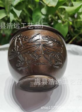 紫铜百福缸雕塑图片 双龙锻铜浮雕大缸 户外景观铁缸铸造厂
