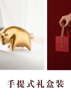 高档陶瓷招财金牛桌肖面摆件 办室家居装饰公品 创2021生意牛新年