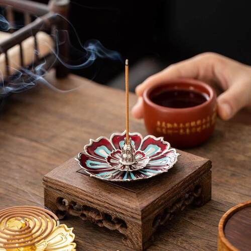 铜葫芦香插香炉配件点香器多功能香托线香莲花香插盘香架厂家直销 - 图0