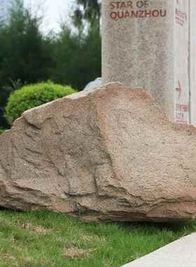 户外仿真石头造景公园别墅庭院酒店草坪水池假山玻璃钢空心石摆件