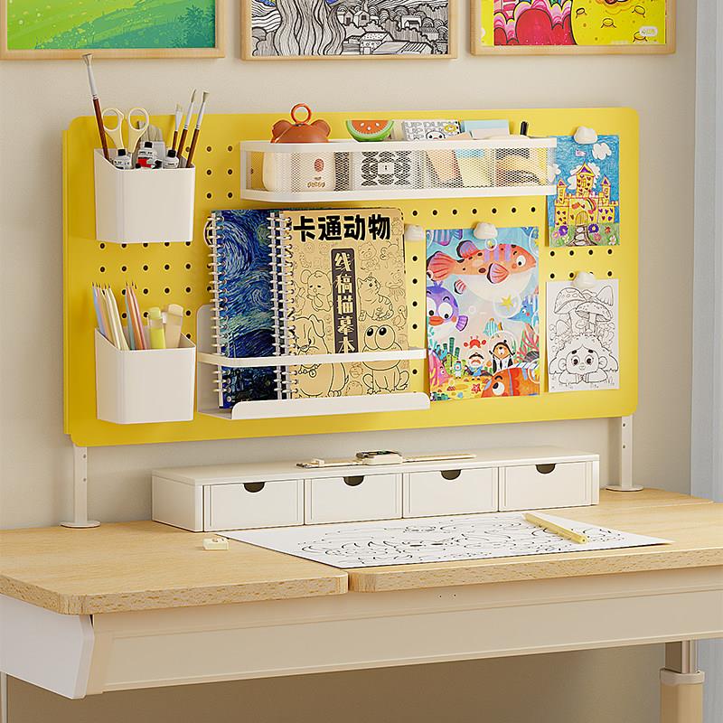 Desktop hole plate storage shelf without punching for children's study desk writing storage metal clip vertical magnetic bookshelf