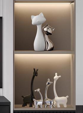 轻奢高档客厅电视柜摆件软装高级感小众酒柜展示柜装饰品艺术摆件