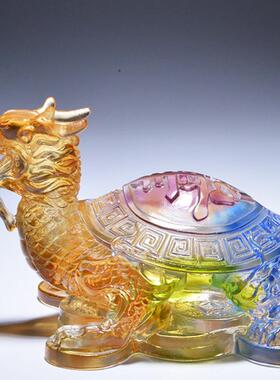 班德拉斯家居客厅摆设琉璃长寿纳福龙龟摆件办公室收银前台装饰