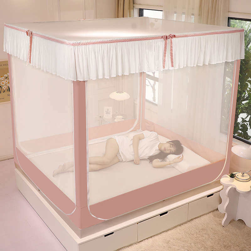 儿童蚊帐一体式公主防蒙古包床幔遮光新款ki9s2023帘卧室家用床摔 - 图0