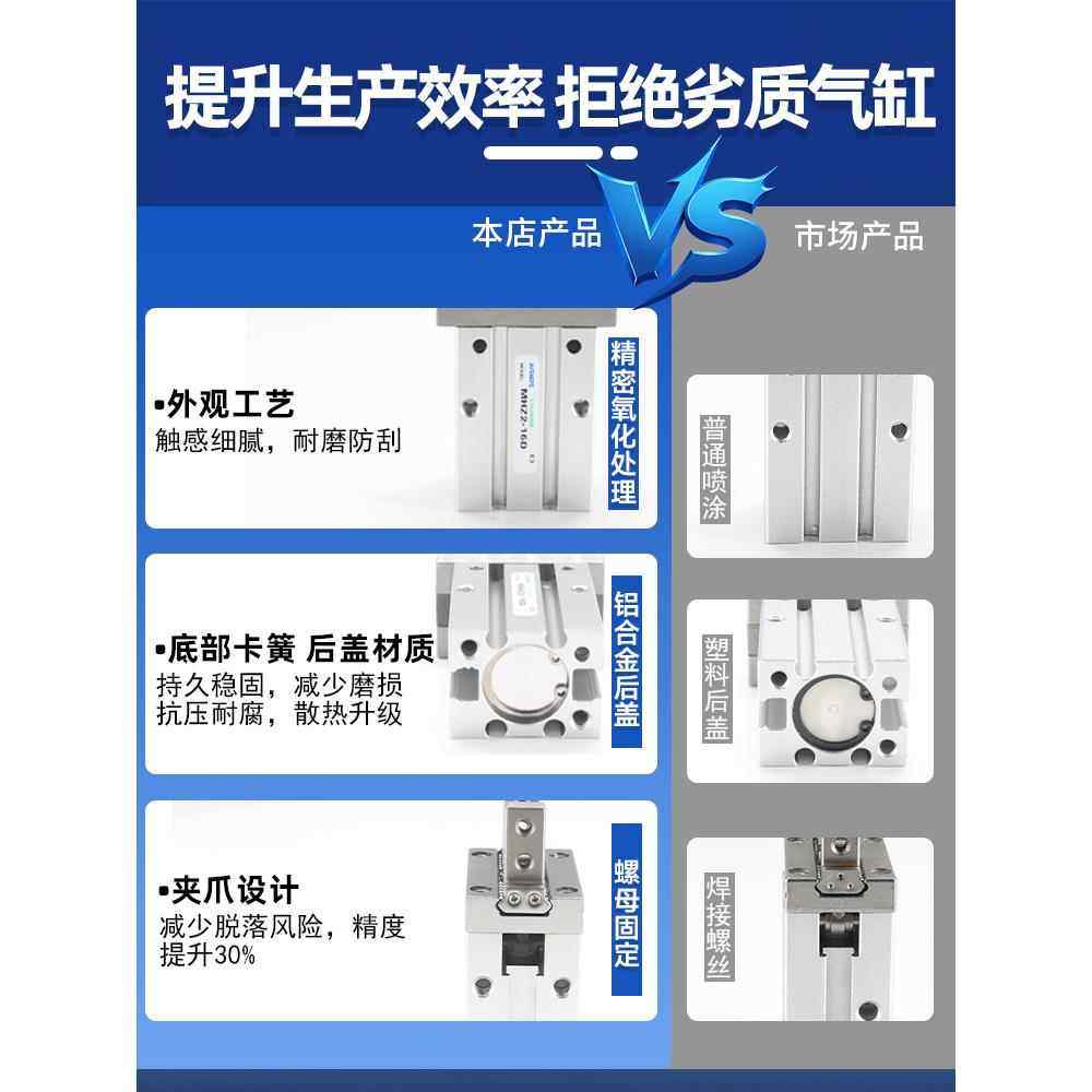 mhzl气动手指气缸MHZ2-16/20/25/32D机械手小型平行夹爪气爪HFZ10,淘宝优惠券,粉丝福利购,淘宝优惠卷