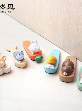 创意礼物家居房间装饰摆件防撞静音门档可爱pvc搪胶卡通动物门挡