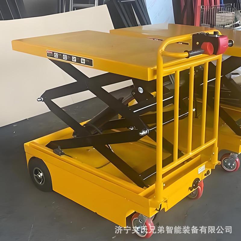 手动液压移动剪叉式小型升降平台车电动固定货梯平板举升机手推车 - 图0