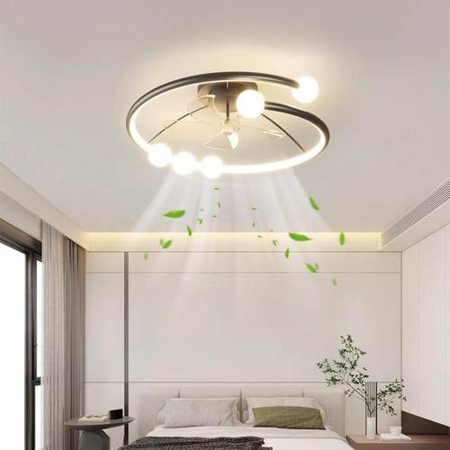客厅风扇灯2250新款室餐厅电扇一体吸顶卧灯现代简约家吊586用扇 - 图0