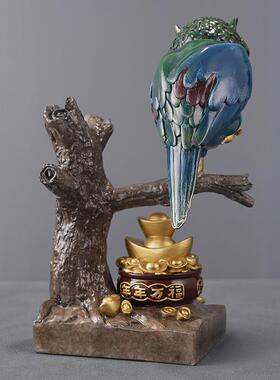 金鹰摆件铜猫头鹰彩铜工艺品家居客厅装饰品店铺开业桌面全铜摆饰