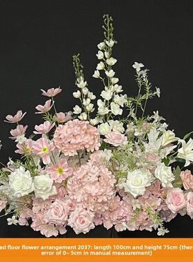 婚庆彷真花订婚装饰地排花出阁宴婚礼壁挂花排粉紫色摄影背景花堆