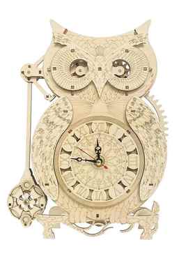 猫头鹰时钟解压拼装玩具手工diy立体摆钟儿童d益智拼图创意摆件定