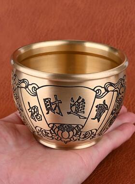 铜缸摆件百福铜缸招财缸摆件家居桌面装饰工艺品摆件