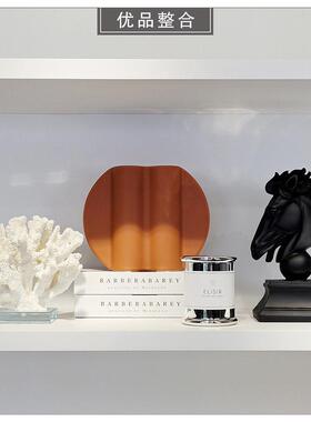 样板房书柜摆件现代家居软装饰品挂画彷真花沙漏首饰盒组合ZH2571