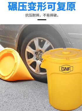 GNF南方大号圆形垃圾桶商用带盖带轮大容量塑料储物桶工业厂户外