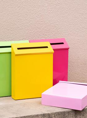 复古铁皮邮箱 简约无字信箱 邮筒 家居装饰 拍摄道具 壁饰装饰