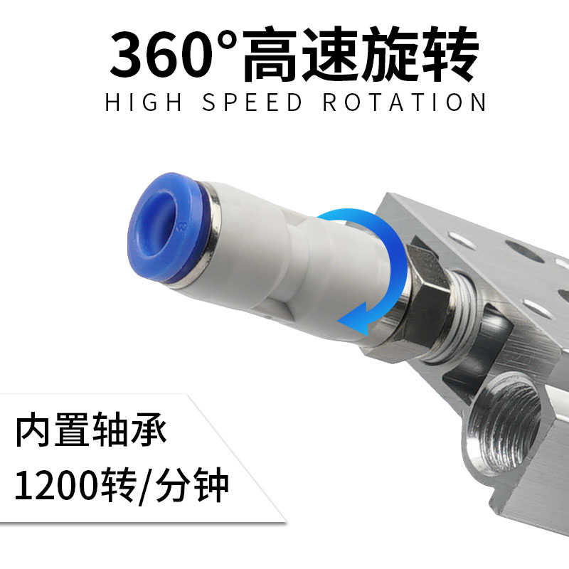 可旋转气动接头360度高速弯头快插真空密封气缸配件大全螺纹直 - 图1