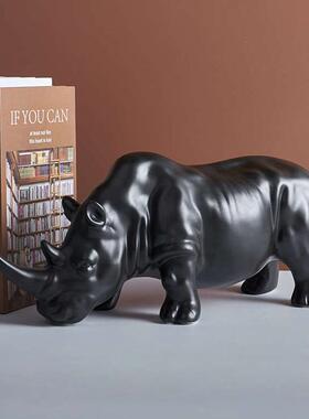 客厅摆件北欧陶瓷家居饰品动物犀牛小摆件卧室玄关书房酒柜小摆设