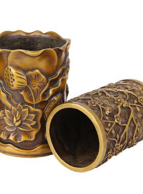 采购产品简易铜梅，兰，竹，菊笔筒，铜莲笔筒，铜马笔筒，铜龙笔