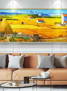 网红梵丰收画油画办发公室挂画风景沙名景墙壁背画餐高厅画客厅装