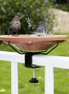 跨境鸟071可拆卸鸟浴盆浴池铁艺鸟庭院喂鸟器不锈摆钢铁制户类外