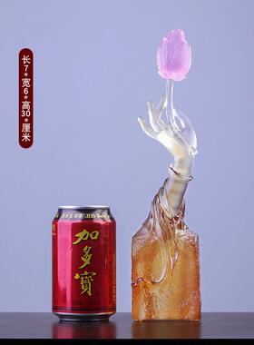 琉璃佛手莲花摆件客厅佛堂神台居家供奉用品桌面装饰工艺礼品摆饰