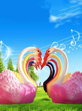 户外花园大白鹅摆件雕塑仿真动物天鹅模型庭院水池店门口农场装饰